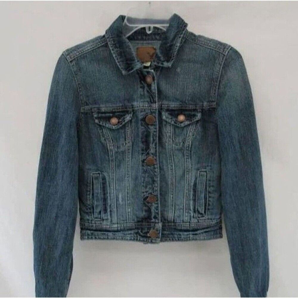 American Eagle Women’s Classic Denim Jacket – 100% Cotton, Excellent Condition